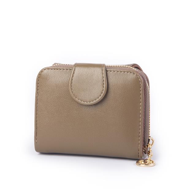 Nas Bag Kadın Kartlık Kağıt ve Demir Para ile Fotoğraflıklı Çok Fonksiyonlu Midi Boy Cüzdan  Vizon  Nero (en:11 cm boy: 8 cm )