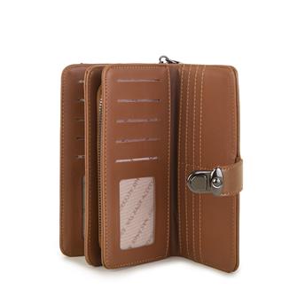 Nas Bag Kadın Klipsli Geniş Cüzdan Taba Nero
