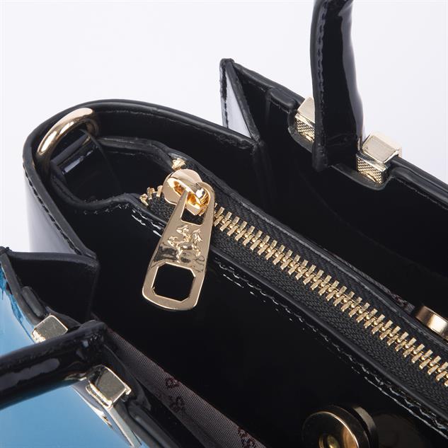 Nas Bag Kadın Midiboy Şık Üç Bölmeli  El ve Çapraz Çanta  Lacivert Dumanlı  (23x17 cm)