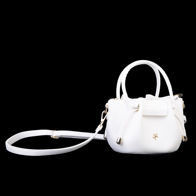 Nas Bag Kadın Mini Büzgülü Şık Çapraz Çanta  Beyaz