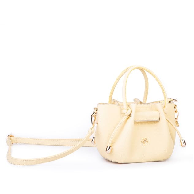 Nas Bag Kadın Mini Büzgülü Şık Çapraz Çanta Sarı