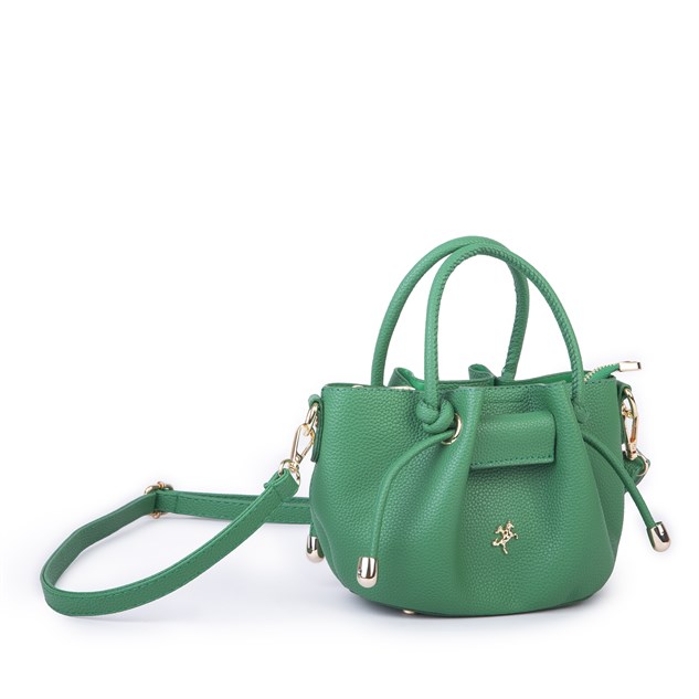 Nas Bag Kadın Mini Büzgülü Şık Çapraz Çanta Yeşil