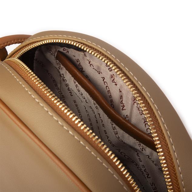 Nas Bag Kadın  Mini Çapraz Çanta Vizon Taba Luna (21x16x8 cm)
