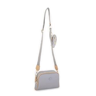 Nas Bag Kadın Mini Çapraz Çantası Gri Camel Gofraj