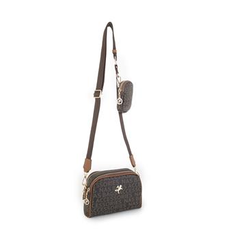 Nas Bag Kadın Mini Çapraz Çantası Kahve Taba Yazılı