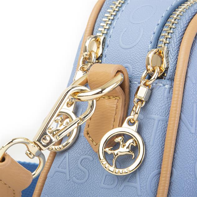 Nas Bag Kadın Mini Çapraz Çantası Mavi Camel  Gofraj 