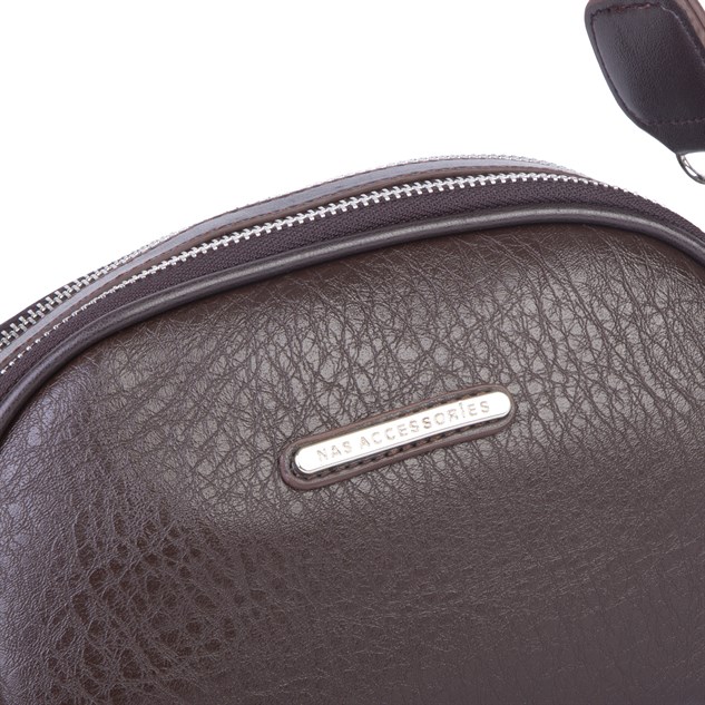 Nas Bag Kadın Mini Çapraz Çift Gözlü Çanta Kahve Victoria