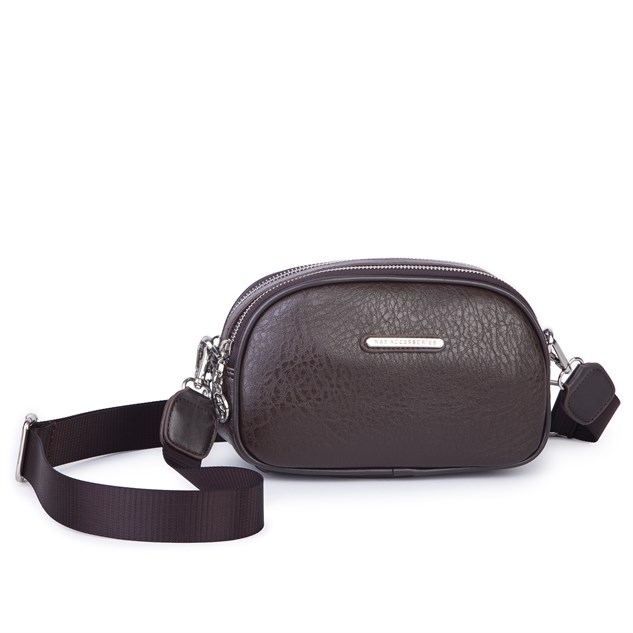 Nas Bag Kadın Mini Çapraz Çift Gözlü Çanta Kahve Victoria