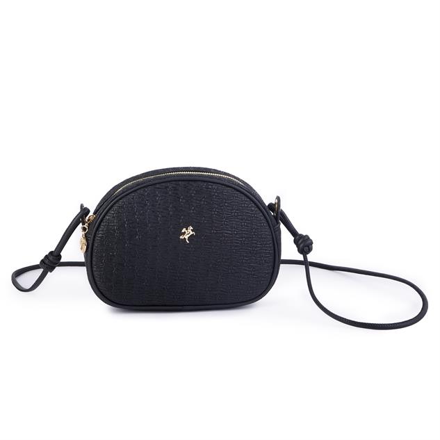 Nas Bag Kadın  Mini Çapraz Hasır Görünümlü  Çanta  Siyah  Hasır (21x16x8 cm)