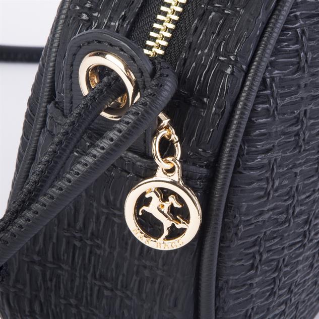 Nas Bag Kadın  Mini Çapraz Hasır Görünümlü  Çanta  Siyah  Hasır (21x16x8 cm)