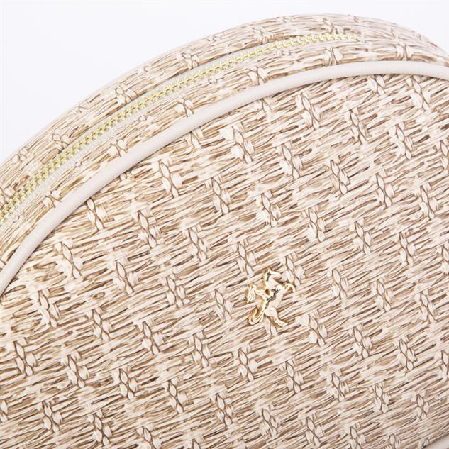 Nas Bag Kadın  Mini Çapraz Hasır Görünümlü  Çanta  Kum Hasır (21x16x8 cm)