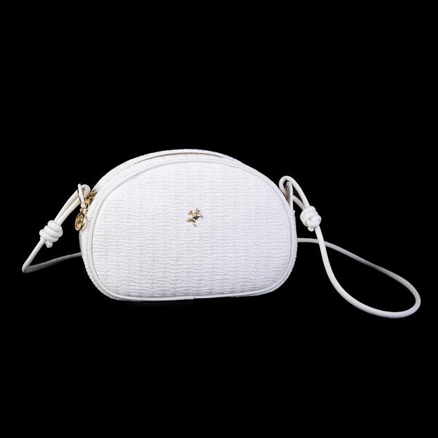 Nas Bag Kadın  Mini Çapraz Hasır Görünümlü  Çanta  Beyaz Hasır  (21x16x8 cm)