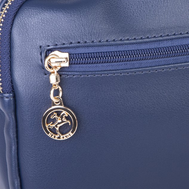 Nas Bag Kadın Mini Çok Gözlü El ve Çapraz Çanta Lacivert