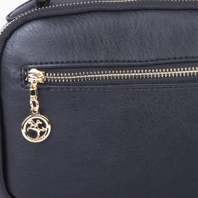 Nas Bag Kadın Mini Çok Gözlü El ve Çapraz Çanta Siyah