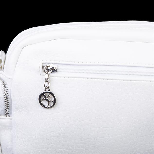 Nas Bag Kadın Mini Çok Gözlü Spor Şık Çanta ( en :25 cm , boy: 16 cm ) Beyaz  Victoria