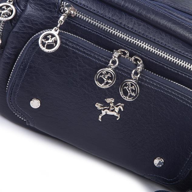 Nas Bag Kadın Mini Çok Gözlü Spor Şık Çanta ( en :25 cm , boy: 16 cm ) Lacivert Victoria