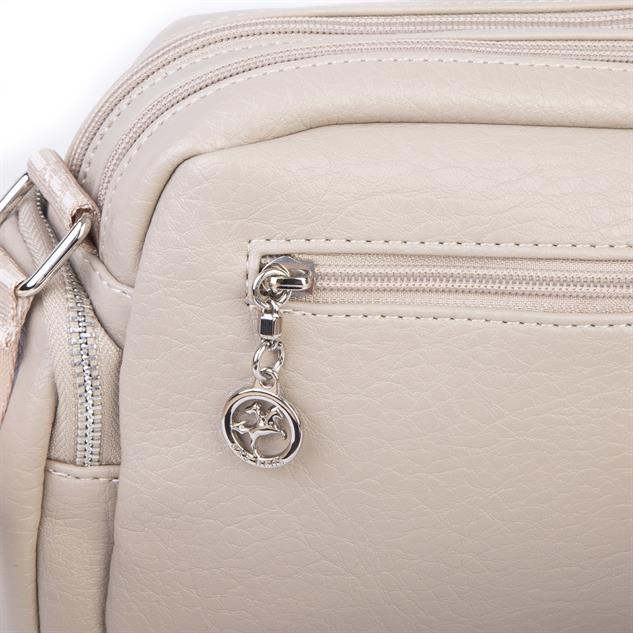 Nas Bag Kadın Mini Çok Gözlü Spor Şık Çanta ( en :25 cm , boy: 16 cm ) Kum Victoria