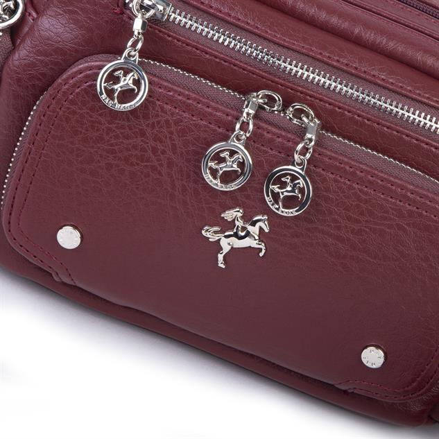 Nas Bag Kadın Mini Çok Gözlü Spor Şık Çanta ( en :25 cm , boy: 16 cm ) Bordo Victoria