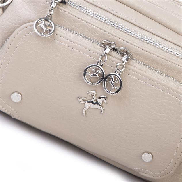 Nas Bag Kadın Mini Çok Gözlü Spor Şık Çanta ( en :25 cm , boy: 16 cm ) Kum Victoria