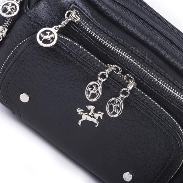 Nas Bag Kadın Mini Çok Gözlü Spor Şık Çanta ( en :25 cm , boy: 16 cm ) Siyah Victoria