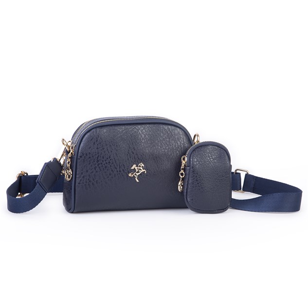 Nas Bag Kadın Mini Cüzdanlı Omuz ve Çapraz Çanta Lacivert Victoria