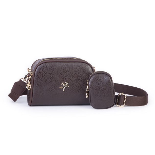 Nas Bag Kadın Mini Cüzdanlı Omuz ve Çapraz Çanta Kahve Victoria