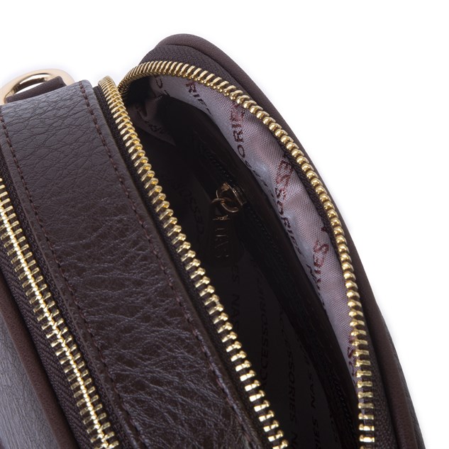 Nas Bag Kadın Mini Cüzdanlı Omuz ve Çapraz Çanta Kahve Victoria