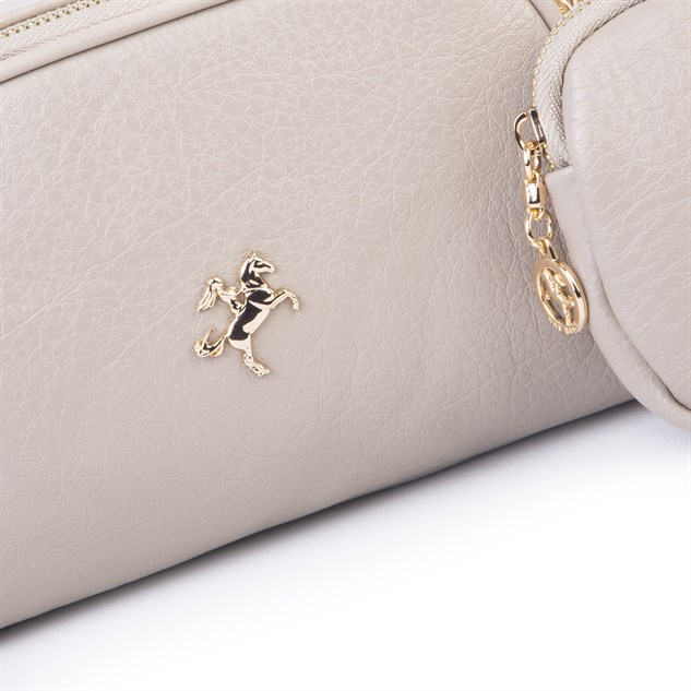 Nas Bag Kadın Mini Cüzdanlı Omuz ve Çapraz Çanta Kum Victoria