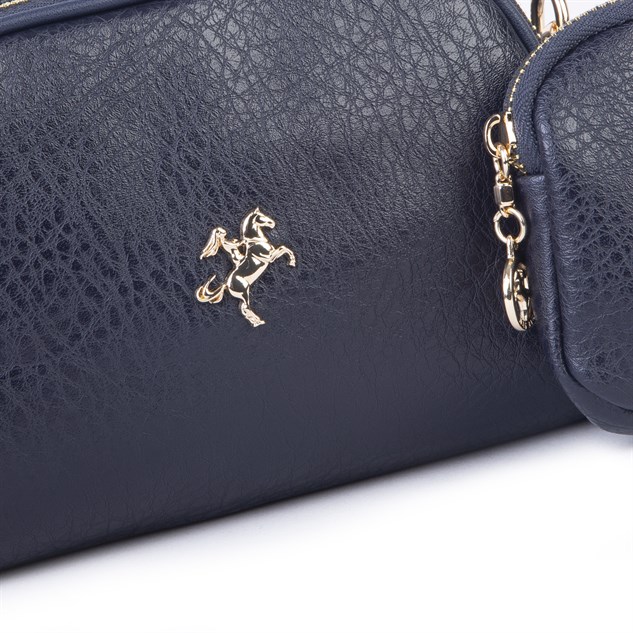 Nas Bag Kadın Mini Cüzdanlı Omuz ve Çapraz Çanta Lacivert Victoria