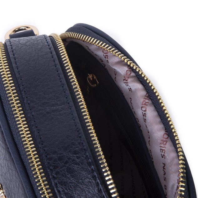 Nas Bag Kadın Mini Cüzdanlı Omuz ve Çapraz Çanta Lacivert Victoria