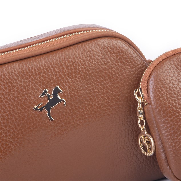 Nas Bag Kadın Mini Cüzdanlı Omuz ve Çapraz Çanta Taba Victoria