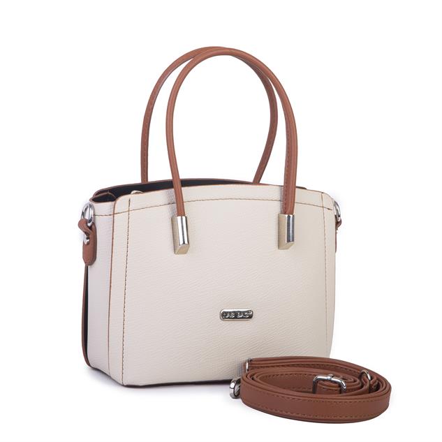 Nas Bag Kadın Mini El ve Çapraz Çanta Krem Taba