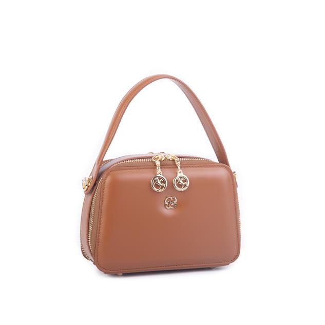 Nas Bag Kadın Mini El ve Çapraz Çanta Taba  (en:20 boy :15)