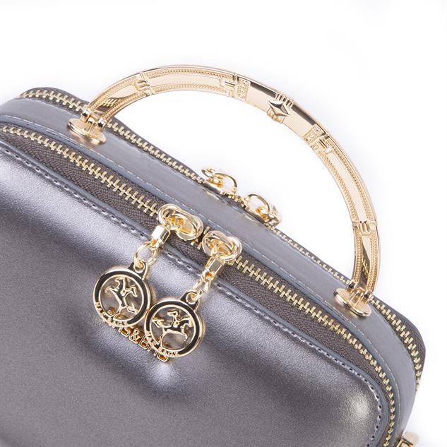 Nas Bag Kadın Mini El ve Çapraz Çanta Gri  (en :18 cm  boy:10 cm) 