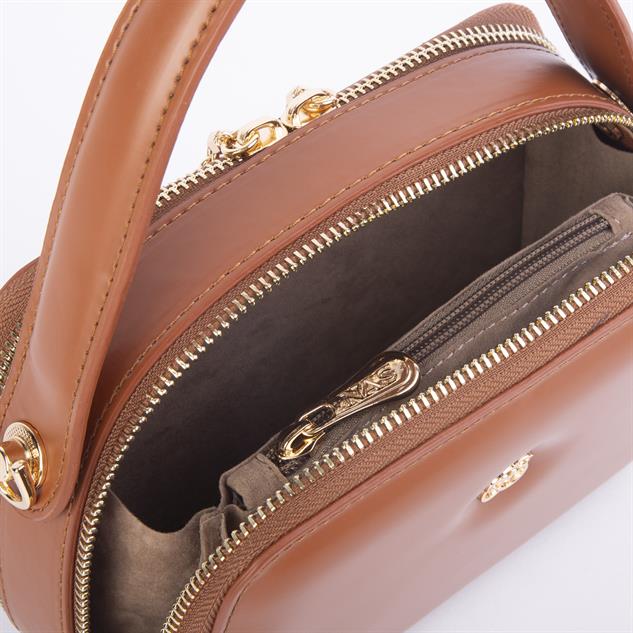 Nas Bag Kadın Mini El ve Çapraz Çanta Taba  (en:20 boy :15)