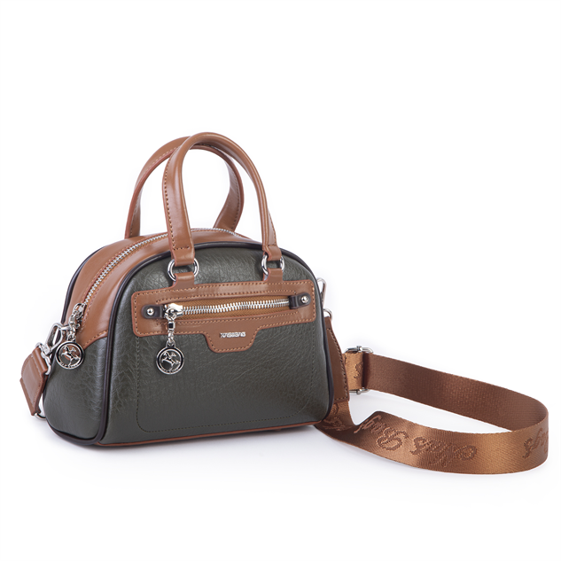 Nas Bag Kadın Mini El ve Çapraz Çanta Haki Taba Kahve Victoria