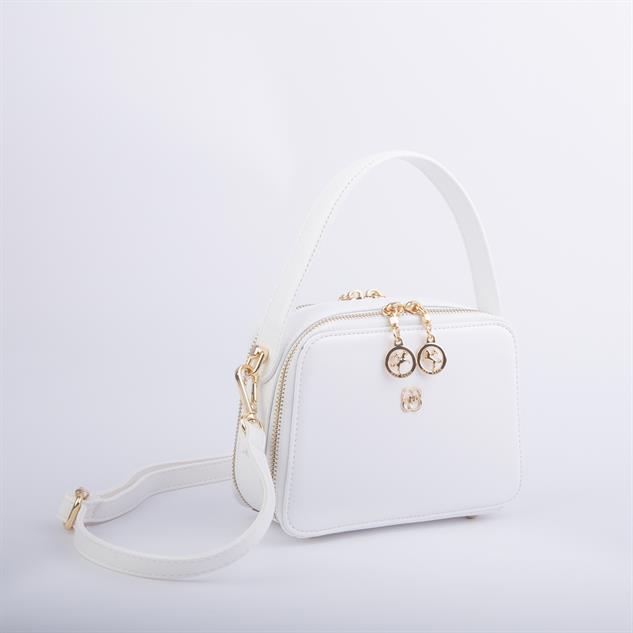 Nas Bag Kadın Mini El ve Çapraz Çanta Beyaz  (en:20 boy :15)