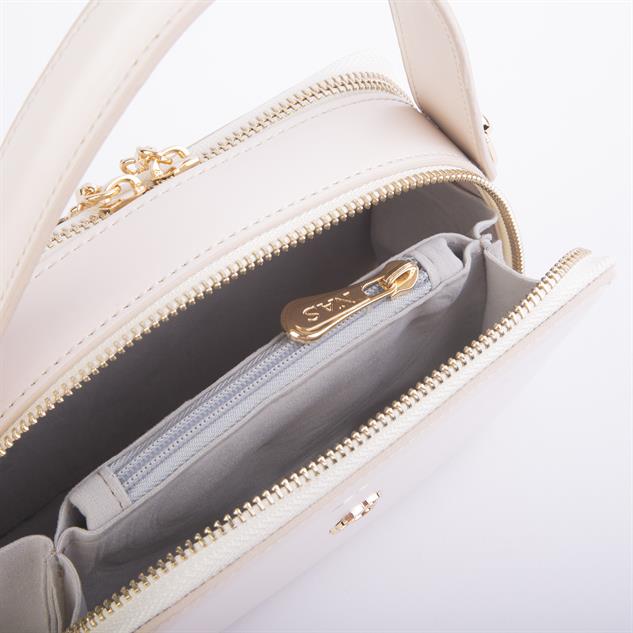 Nas Bag Kadın Mini El ve Çapraz Çanta Krem (en:20 boy :15)