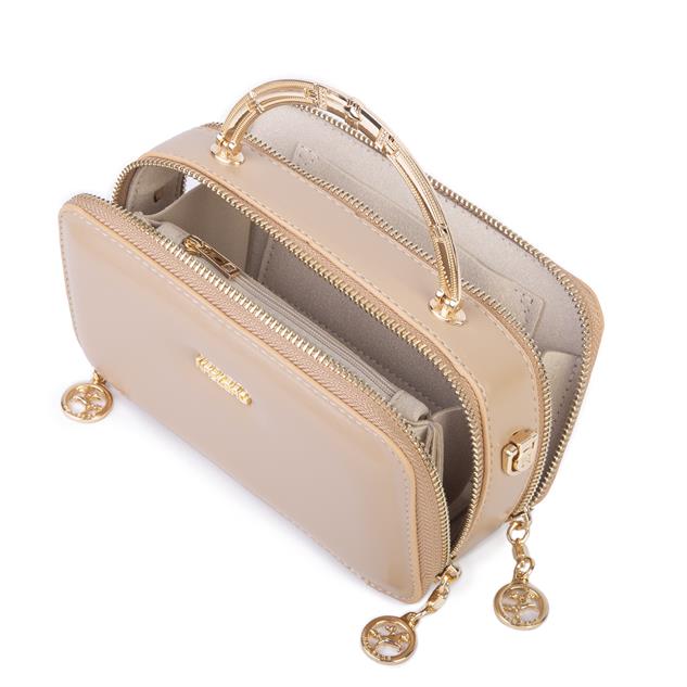 Nas Bag Kadın Mini El ve Çapraz Çanta Ten  (en :18 cm  boy:10 cm) 