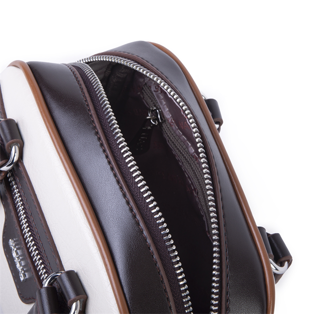 Nas Bag Kadın Mini El ve Çapraz Çanta Krem Kahve Taba Victoria