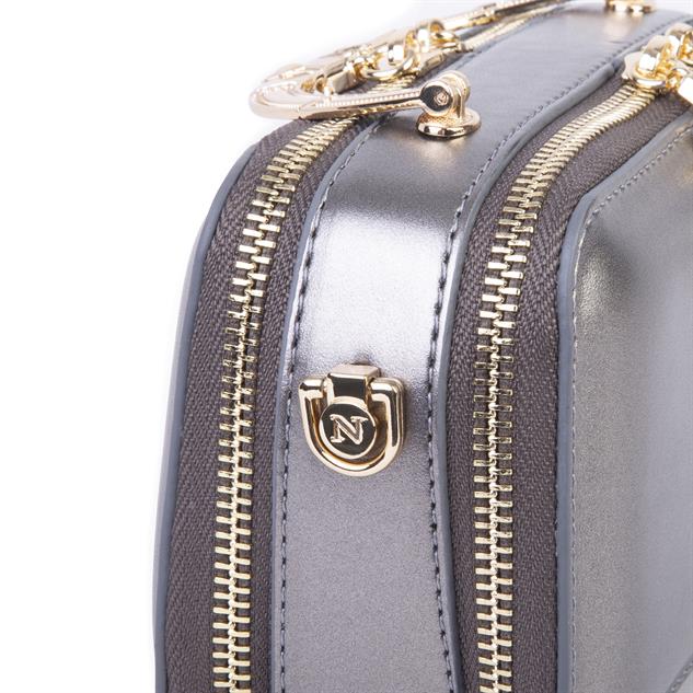 Nas Bag Kadın Mini El ve Çapraz Çanta Gri  (en :18 cm  boy:10 cm) 