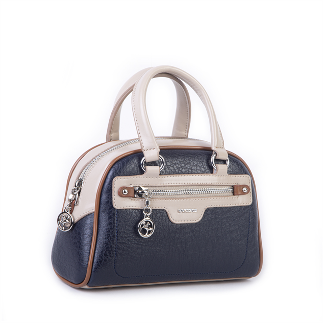 Nas Bag Kadın Mini El ve Çapraz Çanta Lacivert Kum Taba Victoria