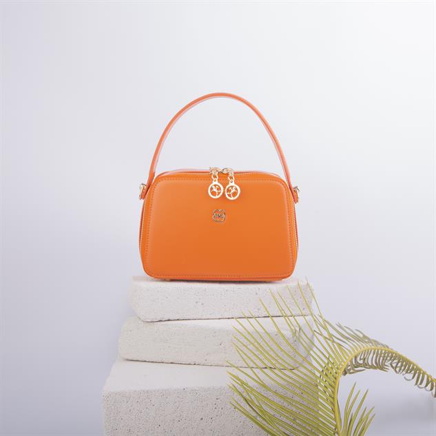Nas Bag Kadın Mini El ve Çapraz Çanta Turuncu  (en:20 boy :15)