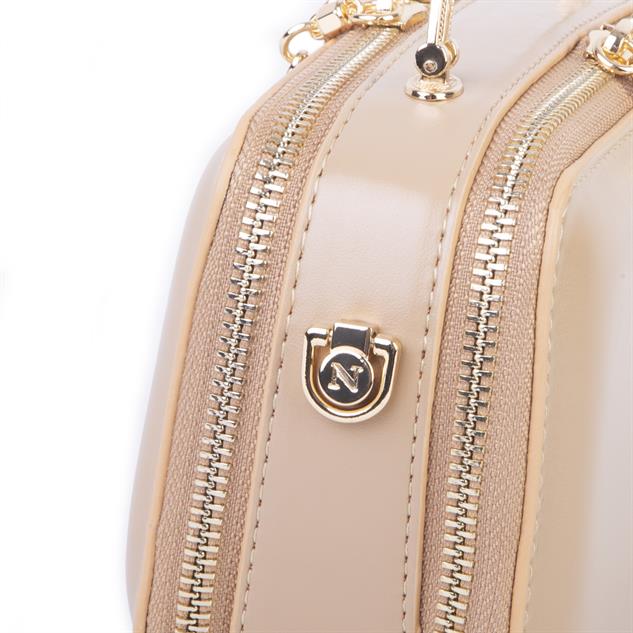 Nas Bag Kadın Mini El ve Çapraz Çanta Ten  (en :18 cm  boy:10 cm) 