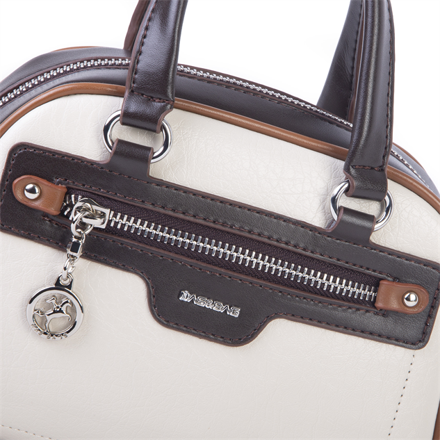 Nas Bag Kadın Mini El ve Çapraz Çanta Krem Kahve Taba Victoria
