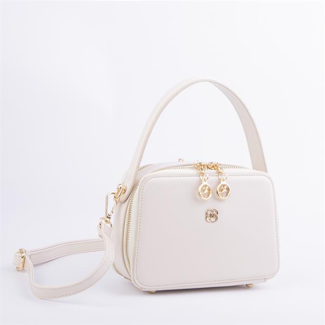 Nas Bag Kadın Mini El ve Çapraz Çanta Krem (en:20 boy :15)