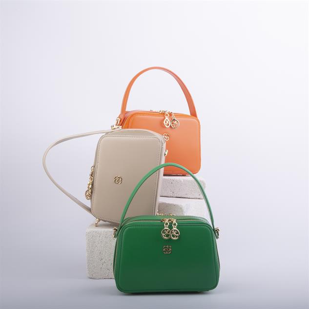 Nas Bag Kadın Mini El ve Çapraz Çanta Çim Yeşili  (en:20 boy :15)