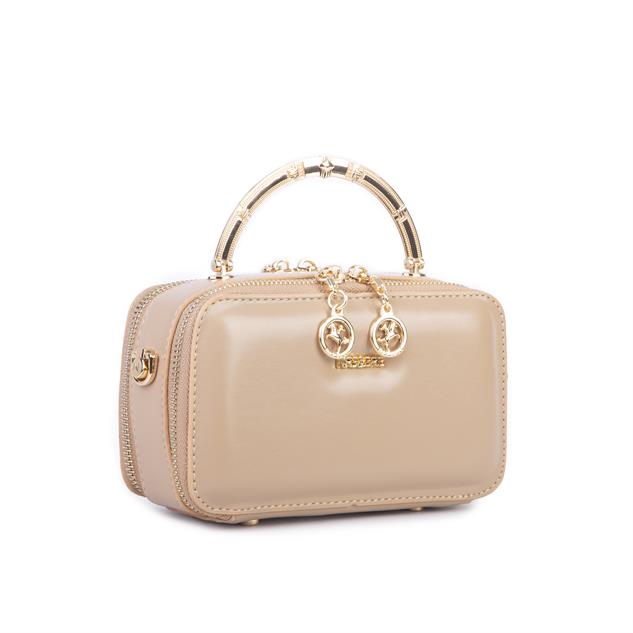 Nas Bag Kadın Mini El ve Çapraz Çanta Ten  (en :18 cm  boy:10 cm) 