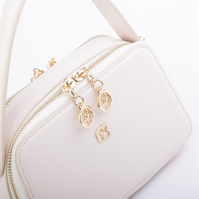 Nas Bag Kadın Mini El ve Çapraz Çanta Krem (en:20 boy :15)