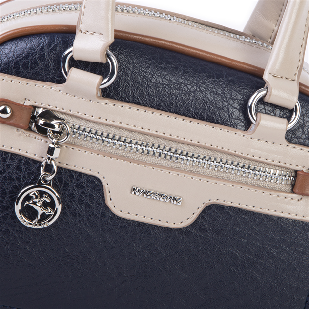 Nas Bag Kadın Mini El ve Çapraz Çanta Lacivert Kum Taba Victoria